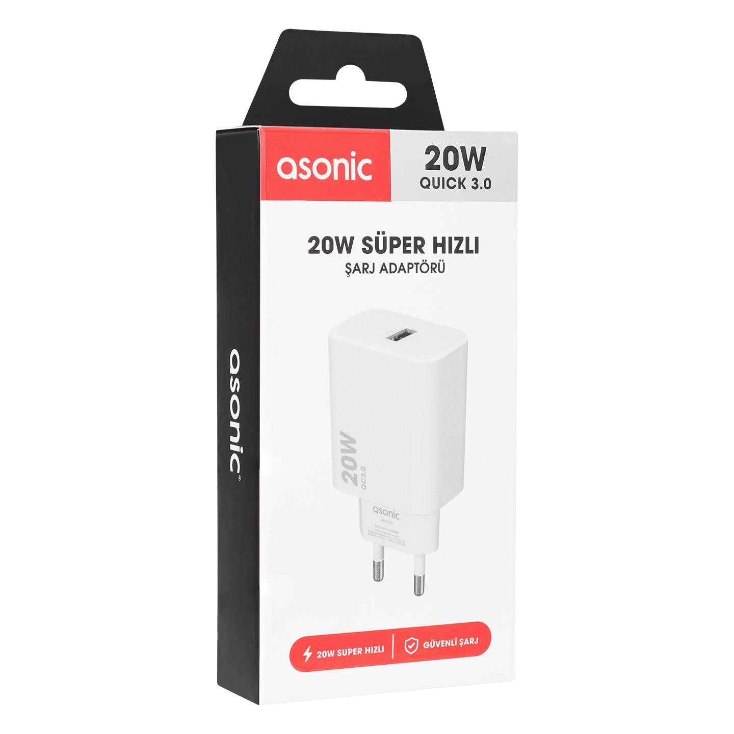 Asonic AS-X225 20W Quick 3.0 Beyaz Hızlı Şarj Adap - 1510575