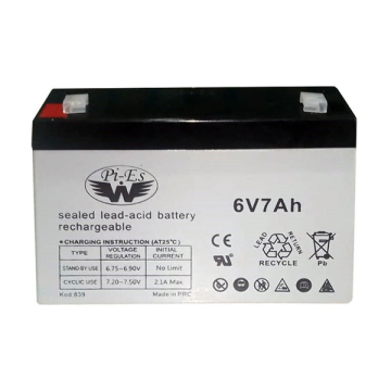 Pi-Es 6V 7Ah Bakımsız Kuru Akü
