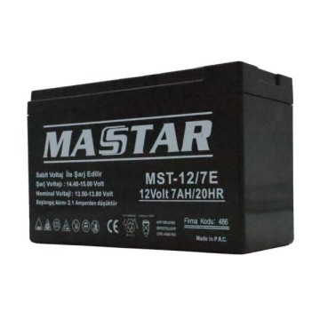 Mastar MST-12/7E 12V 7A Bakımsız Tip Kuru Akü