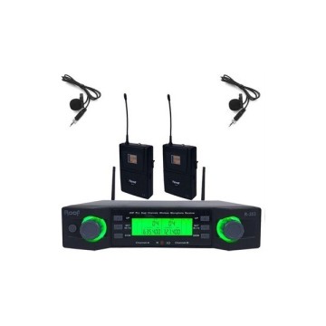 Roof R-203 2 Yaka 2 Kanal UHF Kablosuz Mikrofon