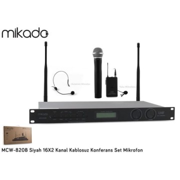 Mikado MCW-820B 1EL 1Yaka 16X2 Kanal Kablosuz Mik