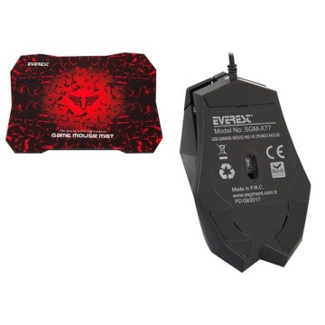Everest SGM-X77 Siyah Usb Oyuncu Mouse+Pad