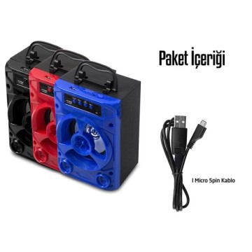 Hytech HY-S23 3W 5V Mavi Usb/SD/Aux/BT Speaker