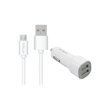 Hytech HY-X42 MicroUSB 3.4A Beyaz Araç Şarj Cihazı