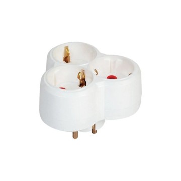 Mutlusan Topraklı Üçlü Fiş-Priz Yonca Tip Sıva Üstü