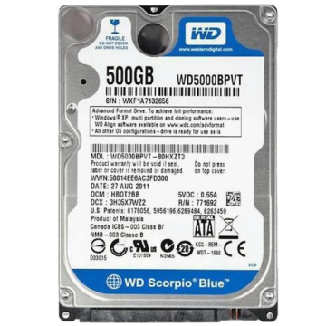 WD 2.5 inc 500Gb WD5000BPVT 5400Rpm 8Mb Sata2 Hdd