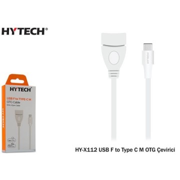 Hytech HY-X112 USB F to Type-C M OTG Çevirici Beyaz