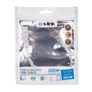S-Link SL-1030 Usb2.0 30cm AM to AM Kablosu 