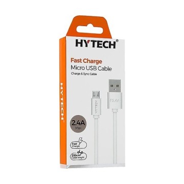 Hytech HY-X89 2m 2.4A MicroUSB Beyaz Şarj Kablosu