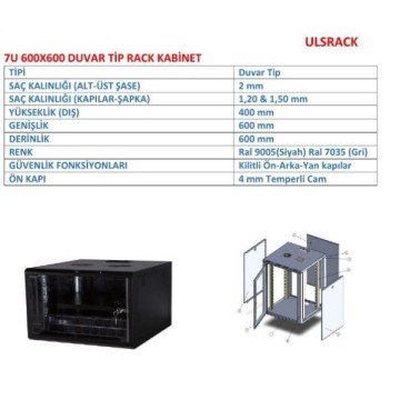 ULS 07U 600x600 Dış Mekan Direk Tipi Rack Kabinet