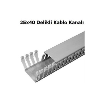 Mutlusan 25x40 Delikli Kablo Kanalı Gri 2m. (K.40)