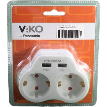 Viko Topraklı ve USB Çıkışlı Fiş-Priz 1A VK