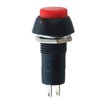IC187 Yuvarlak Kırmızı Buton 12mm NK (Ters Kontak)
