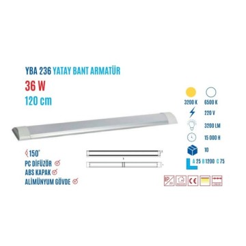 YCL YBA-236G 36W 120cm Günışığı Yatay Bant Armatür