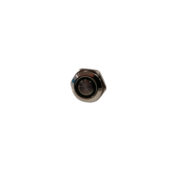 Metal Buton Yaylı 16mm 12V Yeşil Ledli