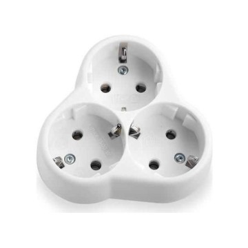 Viko Üçlü Topraklı Yonca Fiş-Priz Sıva Altı Beyaz