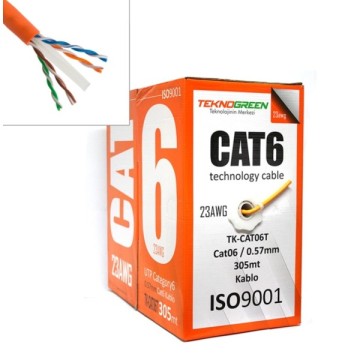 TeknoGreen TK-CAT06T 305m Cat6 0.57mm CCA Kablo