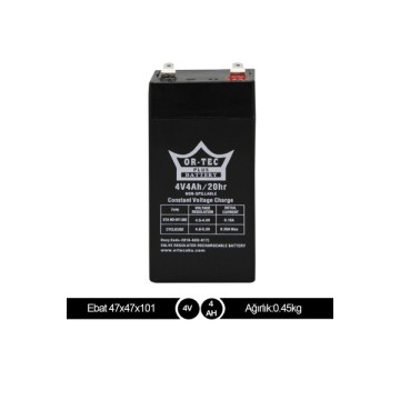 Ortec 4V 4Ah Bakımsız Kuru Akü