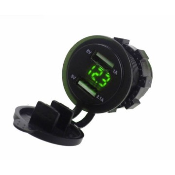 IC266D Pano Tipi Voltmetreli İkili USB