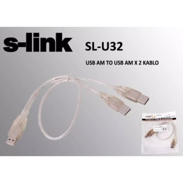 S-Link SL-U32 Usb 2.0 Am To Am x2 Data Hdd Kablosu