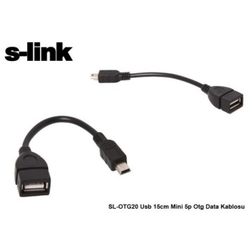 S-Link SL-OTG20-25  Usb 5 pin - Dişi USB OTG Kablo