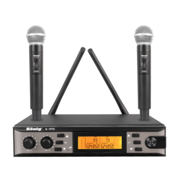 König K-990 E-E UHF Çift Kanal 2 li El Mikrofonu