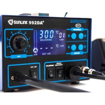 Sunline 992DA+ Isı Ayarlı Havya+Üfleme+Geniş Ekran