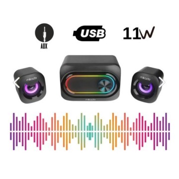 Mikado MD-511 RGB Led Işıklı 2.1 Gaming Speaker