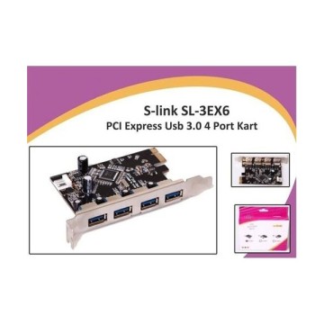 S-link SL-3EX6 PCI Express Usb 3.0 4 Port Kart