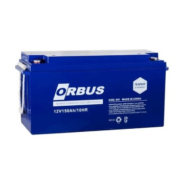 Orbus 12V 150Ah Bakımsız Nano Karbon Jel Akü