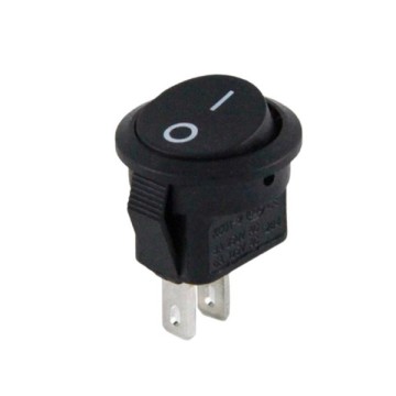 IC134E-0 Mini Yuvaklak Işıksız Anahtar 2P Siyah 
