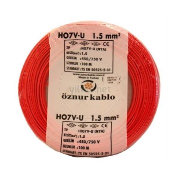 Borsan 16mm NYAF Kablo (H07V-K) (Kırmızı)