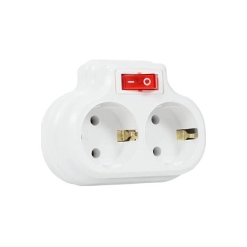 Mutlusan İkili Anah. Golyat Düz Tip Fiş-Priz Beyaz
