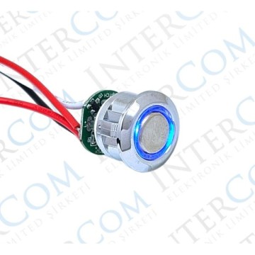 E Serisi 16mm Dokunmatik Metal Switch Mavi