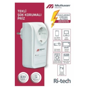 Mutlusan Tekli Şok Korumalı Priz