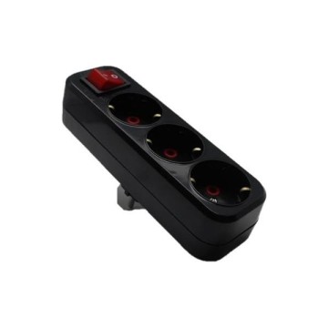 Mutlusan Plus Üçlü Topraklı Düz Tip Fiş-Priz Siyah