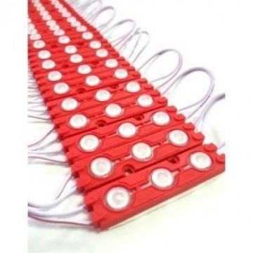Modül Led Lensli 3 Çipli Şeffaf Kasa Kırmızı