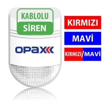 Opax BGR-10 Kablolu Kırmızı Mavi Siren
