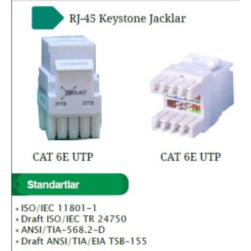 Erat Cat6 UTP Keystone Jack 180°