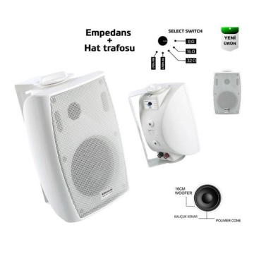 Dexun D6T 250W Trafolu Sütun Hoparlör Beyaz