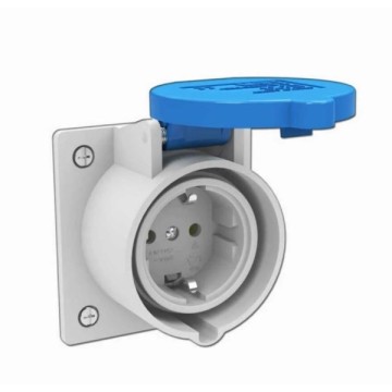 Tem Schuko Tip Tek Girişli Kapaklı Pano Prizi