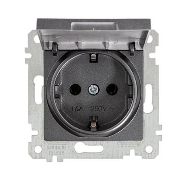 Mutlusan Rita Kapaklı Topraklı Priz Füme