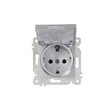 Mutlusan Rita Kapaklı Topraklı Priz İnox