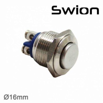 Metal Buton Yaylı 16mm IP65 NO40
