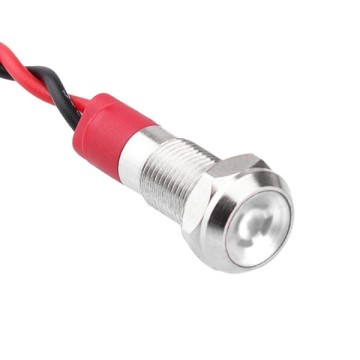 D6S-R Kablolu Metal Sinyal Lamb. 6mm 12-24V Kırmız