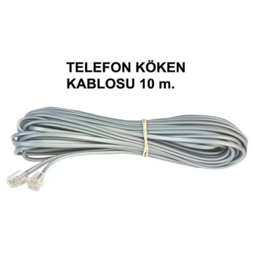 Köken Kablo 10m. İki Tarafı Jaklı Gri