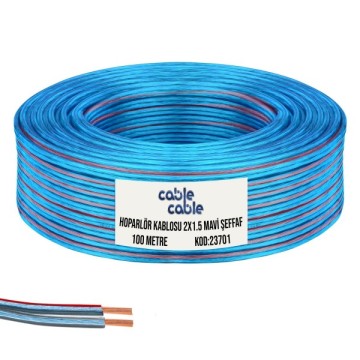 Feby FC-1422 2x1mm Hoparlör Kablosu Şeffaf-Mavi