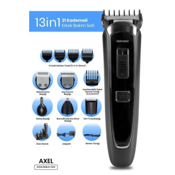 Goldmaster Axel GM-9124 13in1 Erkek Bakım Seti
