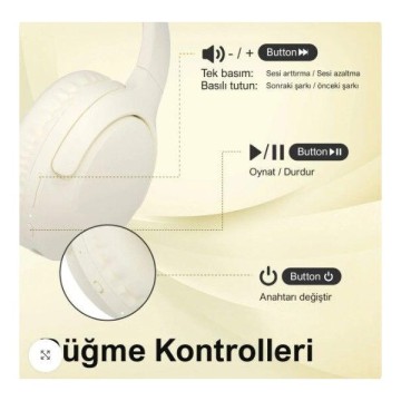 Bix H2 Kulak Üstü Bluetooth Kulaklık Beyaz