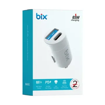 Bix BXAC65C 65W Type-C/Usb Araç Şarj Cihazı Beyaz